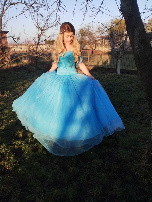 Suknia Cindyrella przebranie strój bal Kopciuszek karnawał księżniczka