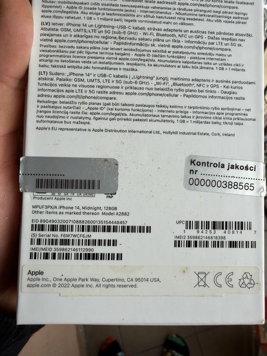 Iphone 14 midnight bateria 100% bardzo dobry stan