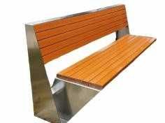 Ławka z oparciem ze stali nierdzewnej