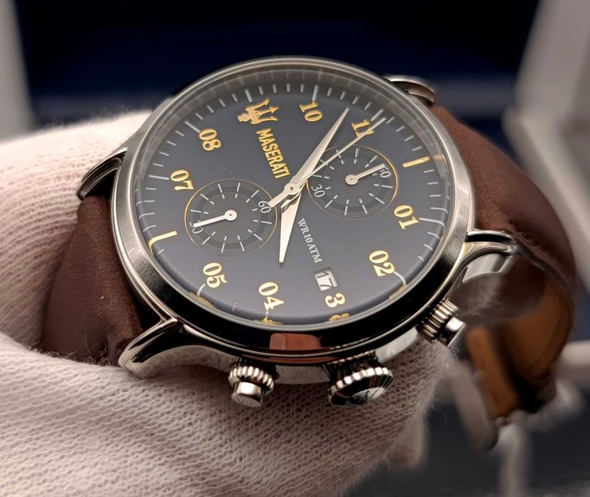 Nowy męski elegancki Zegarek Maserati Epoca chronograf, śliczny, pudełko