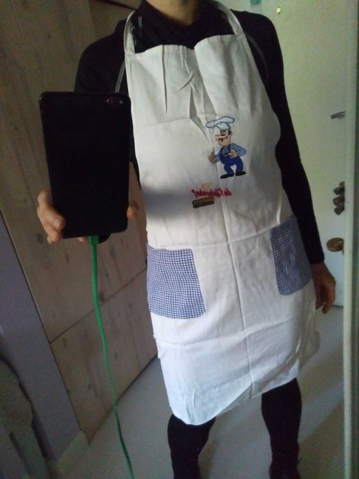 2 fartuchy kuchenne bawełniane kucharskie płócienne damskie