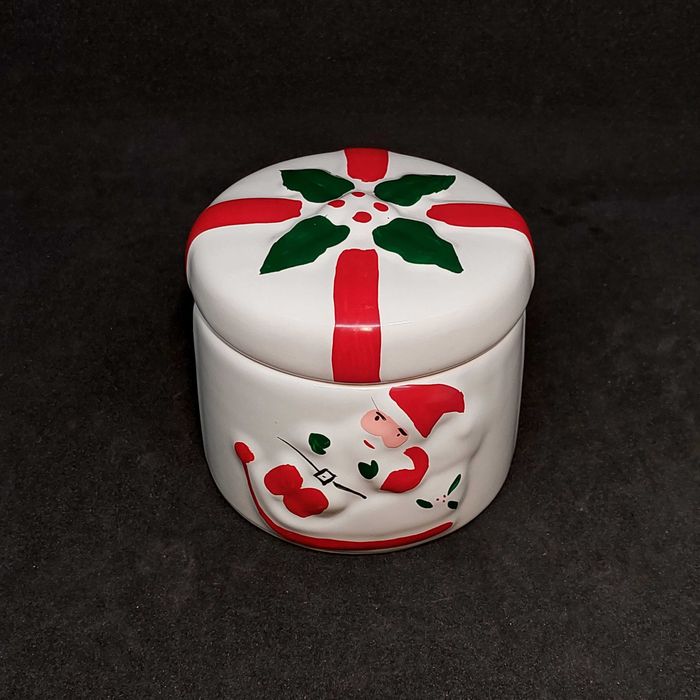 ВИНТАЖНАЯ Новогодняя шкатулка ГЕРМАНИЯ конфетница керамика Новый Год 1