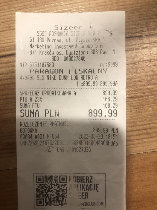 Nike Dunk rozmiar 43