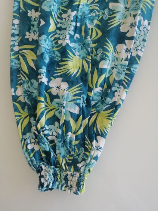 Calças largas deeply rapariga flores verde 11/12