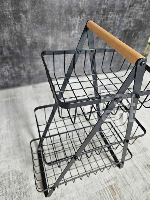 Stojak z koszykami na owoce warzywa do kuchni akcesoria 3 poziomy