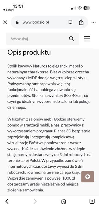 Stolik kawowy Bodzio