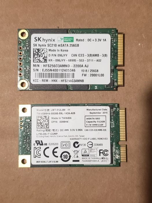 Накопитeли SSD M2 2230/2242/2280 NVMe SATA3 mSATA 128GB/256GB/512GB