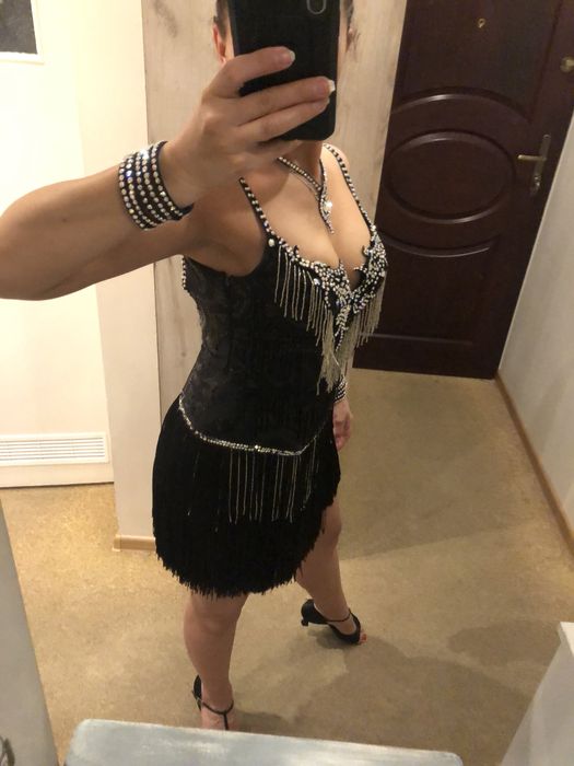 Sukienka latino S/M, występowa, jive, chacha, rumba