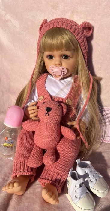 Лялька Reborn 55см анатомічна вінілова Реборн в коробці оригінальній