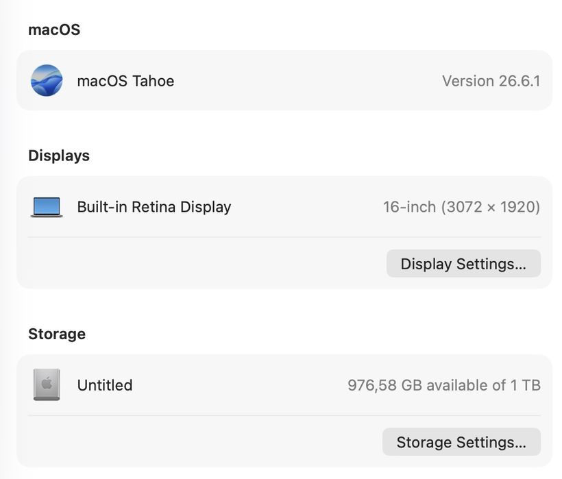 MacBook Pro 16 2019 Intel i9 32GB 1TB SSD Radeon 4Gb
