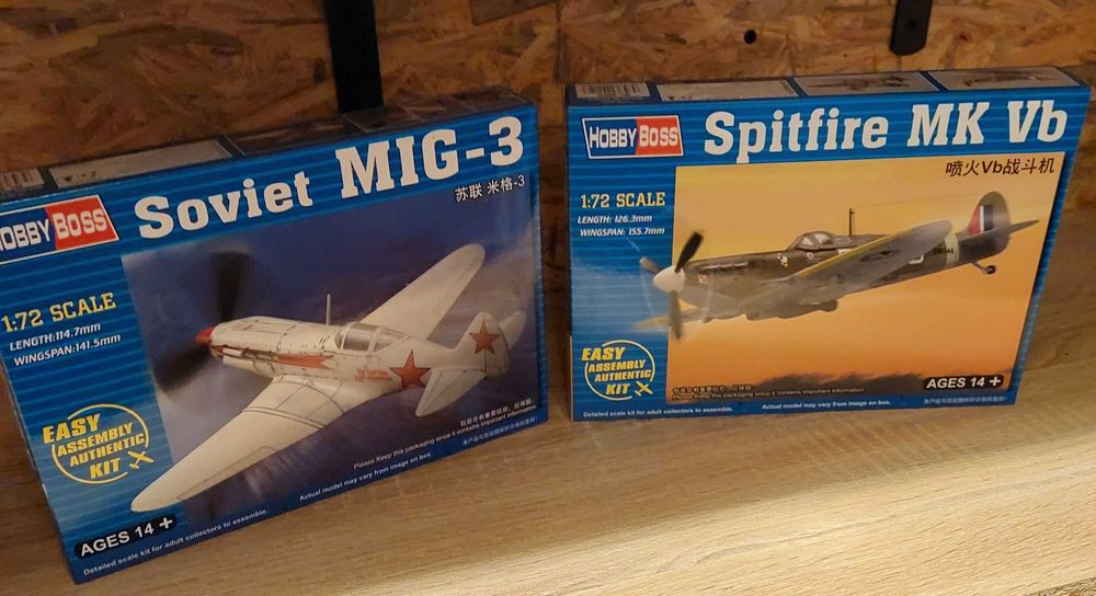 Sprzedam zestaw modeli spitfire/mig-3 w skali 1:72