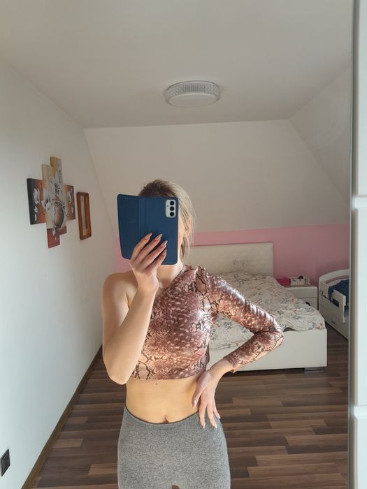 Crop top bluzka hiszpanka nowa na jedno ramię xxs xs s sexy impreza