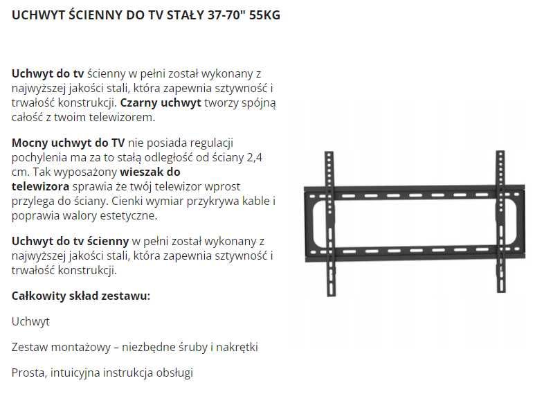 Uchwyt stały do TV 37-70 DPM Nowy