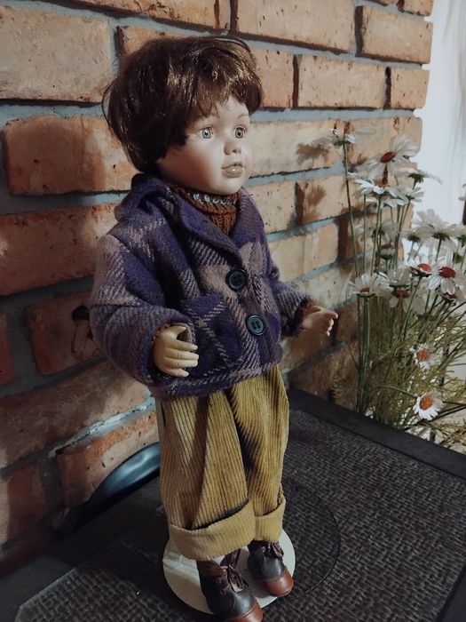 Lalka chlopiec z porcelany retro vintage