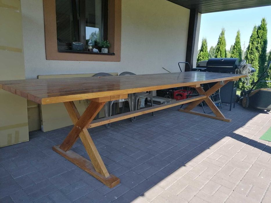Stół dębowy solidny do altanki  tanio