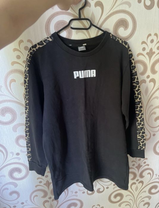 Sukienka tunika Puma dresowa bluzowa sportowa damska czarna z panterka M