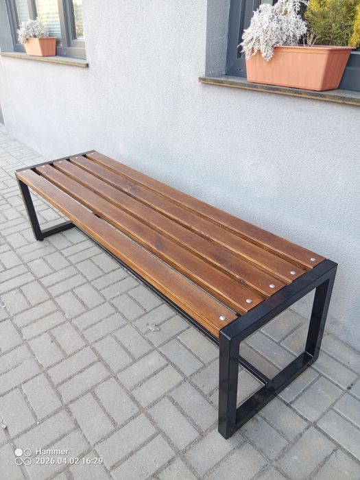 Ławka ogrodowa loft z oparciem mocna solidna producent ogród taras