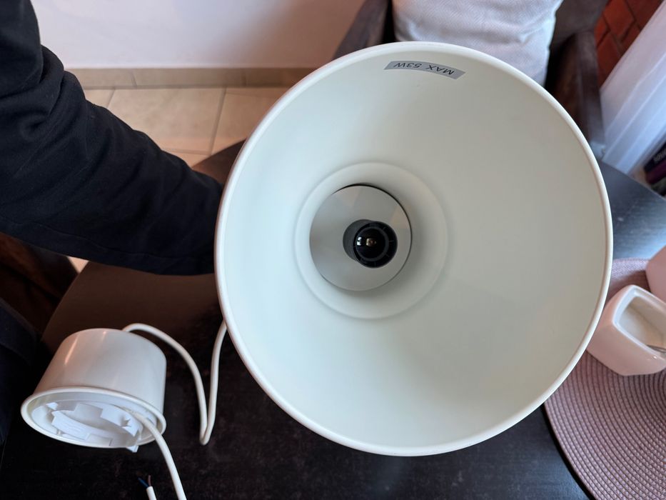 2x lampa biala/ecru ikea hektar