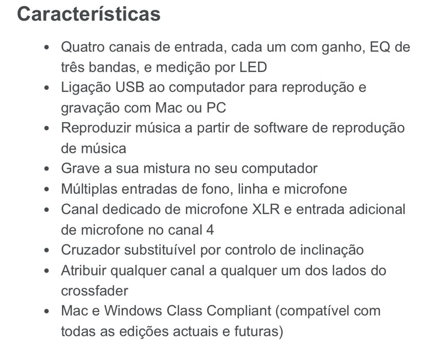 Mesa de Mistura Numark M6 4 canais
