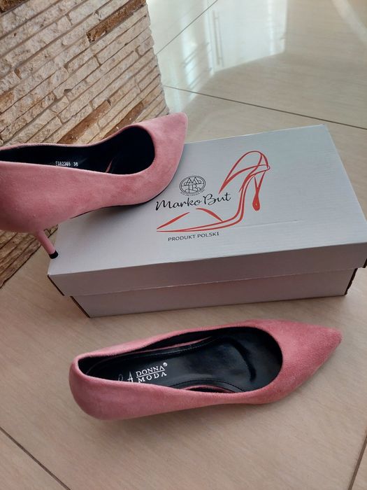 Buty szpilki pastelowy roz r.38