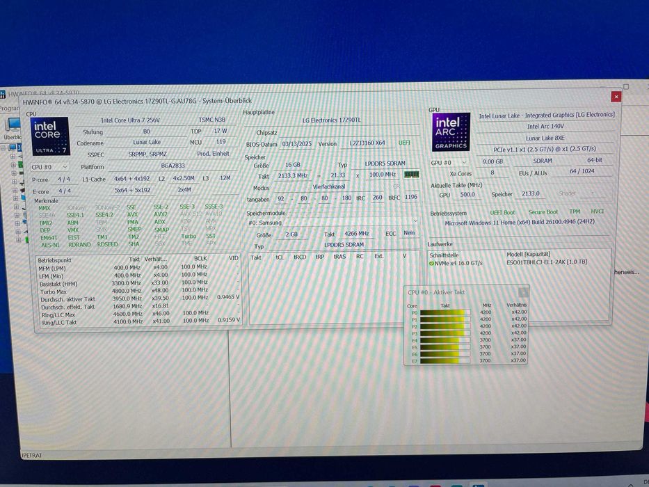 Ультрабук LG Gram 17Z90tL 17" Core Ultra 7-256V/16GbDDR5/1TB Ssd Новий
