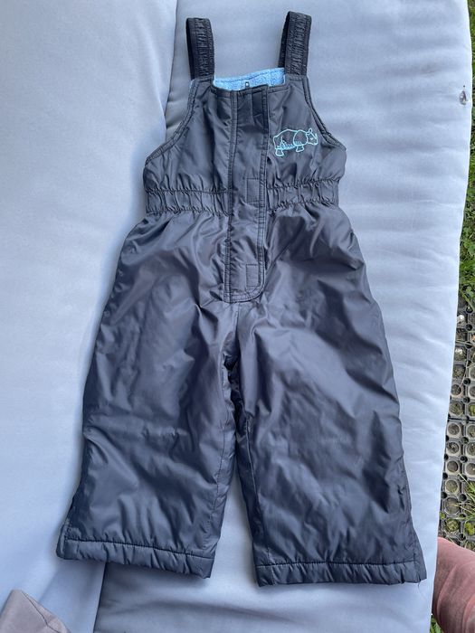 Spodnie narciarskie zimowe na szelkach. Rozmiar 86 - 92