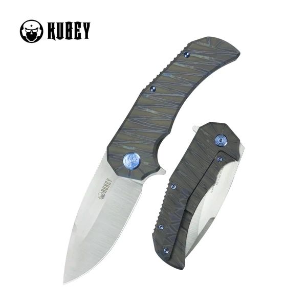 Nóż składany Kubey Bravo One Drop Point Flame Titanium, (KB367B)