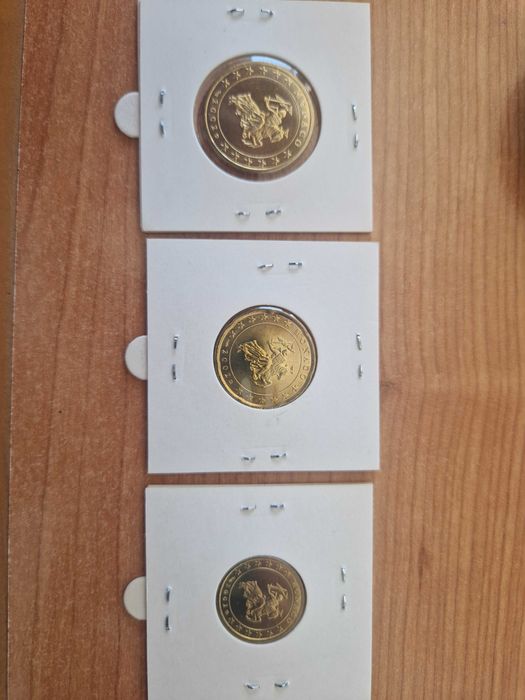 3 moedas UNC Mónaco
