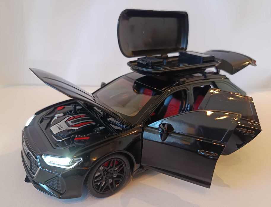 skala 1:24 duże Audi RS6 czarny połysk Model samochodu prezent