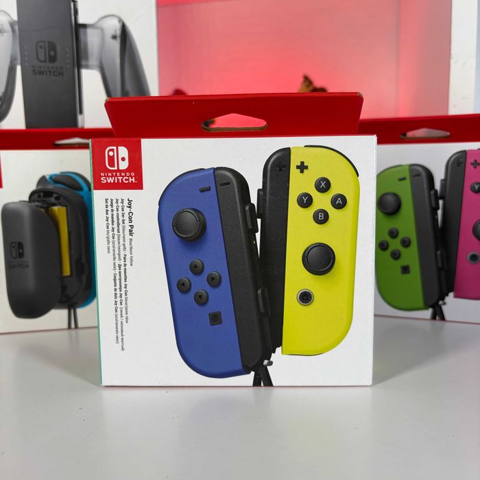 Контролери Бездротовий Nintendo Switch Joy-Con Blue Neon Yellow Оригінальні Джой КОни Нінтендо Свіч асортимент аксесуарів