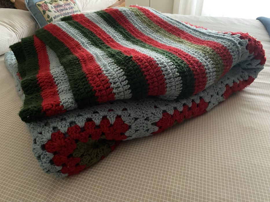 Colcha lã feita à mão cama casal