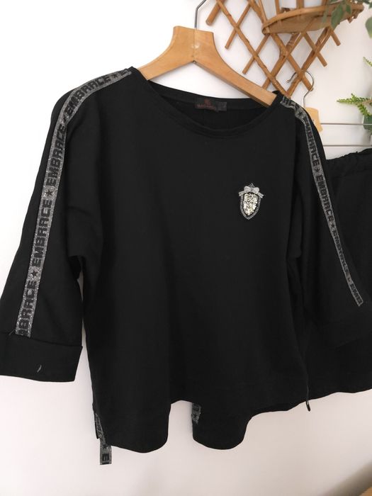 Komplet dresowy czarna spódnica i bluza L XL bacardo