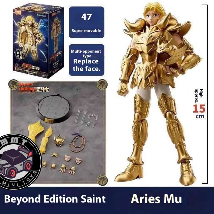 Figura de ação Saint Seiya Gold Saint Mu Aries Champion Class Blokees para montar