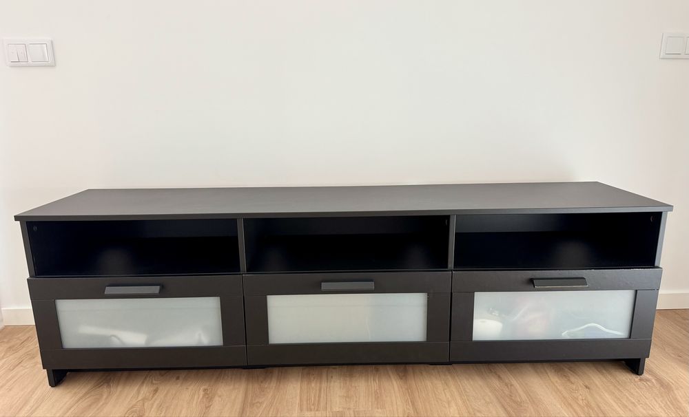 Móvel TV IKEA BRIMNES preto - 3 gavetas