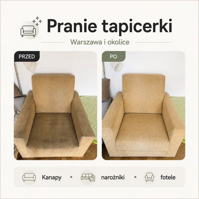 Czyszczenie Tapicerki Warszawa – Kanapy, Sofy, Narożniki, Krzesła