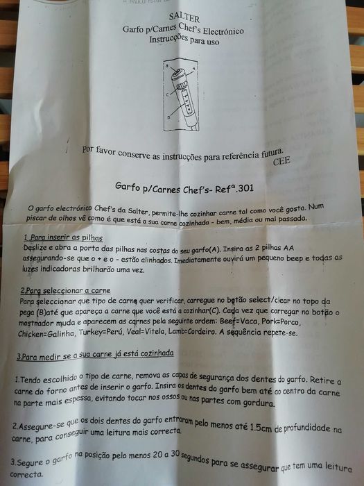 Termómetro Culinário / Garfo para Carnes