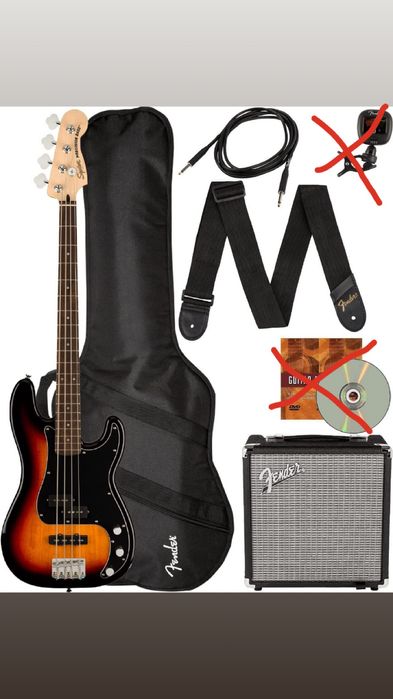 zestaw gitara basowa Fender