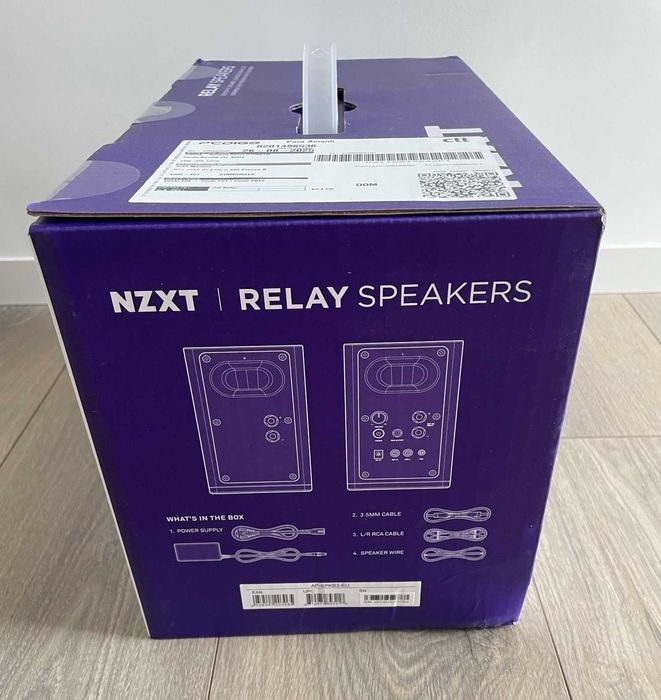 Colunas NZXT Relay 80W Pretas – Som Premium para PC / Gaming
