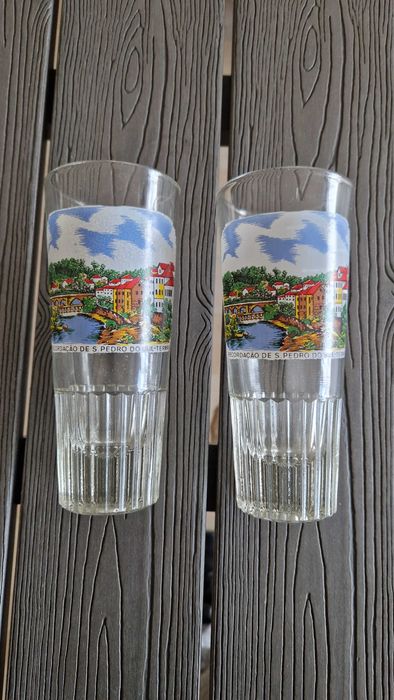 2 copos vintage Recordação São Pedro do Sul