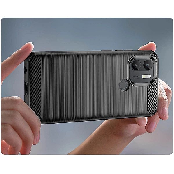 Carbon Case etui do Xiaomi Redmi A1+ elastyczny silikonowy karbonowy p