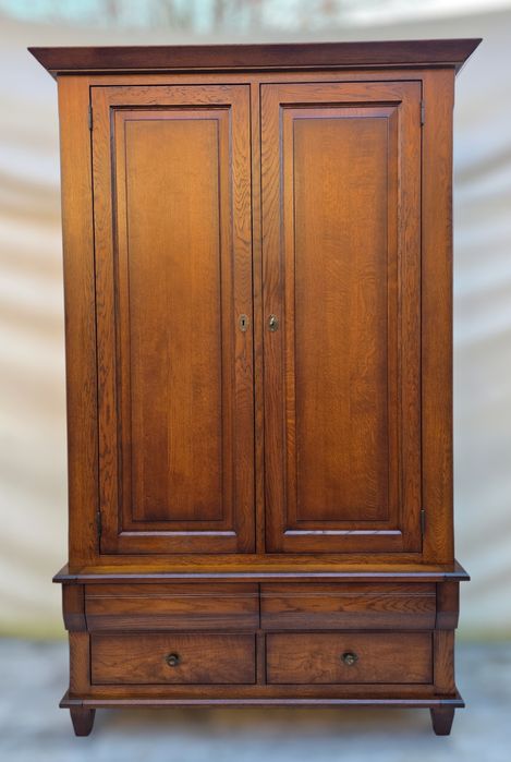 CIEKAWA Stylowa Lita Dębowa Szafa 4 Szuflady WYSYŁKA