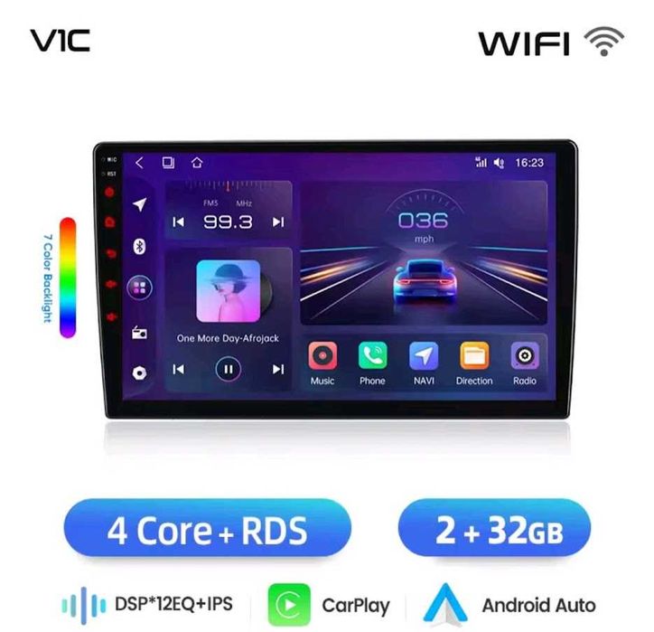 Rádio Android Toyota Hilux Pickup 2015 a 2023 CARPLAY 10" gps 2/32GB NOVO