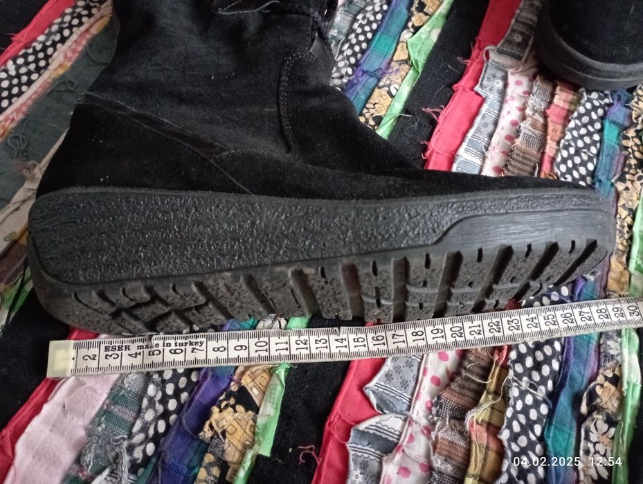 Сапоги замшевые с кожаными вставками