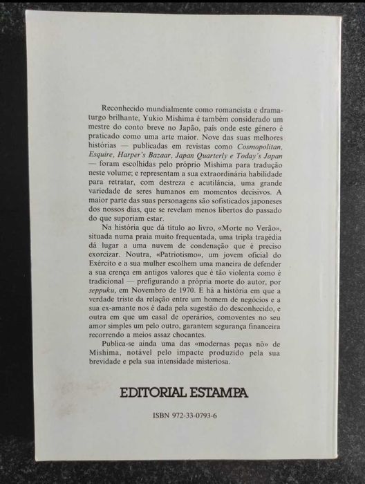 Yukio Mishima - Morte no Verão (portes grátis)