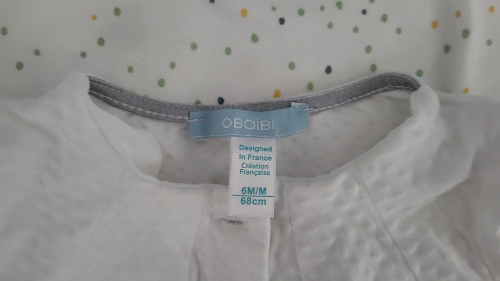 Marynarka 68 narzutka bolerko dziewczynki chrzest Obaibi 4-6 mies.