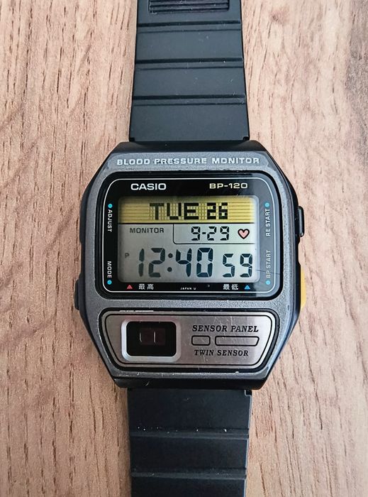 Zegarek Casio BP-120 z pulsometrem, klasyk , lata 90