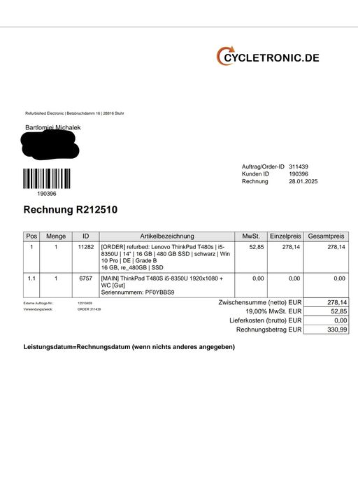 Laptop ThinkPad bardzo dobry stan.