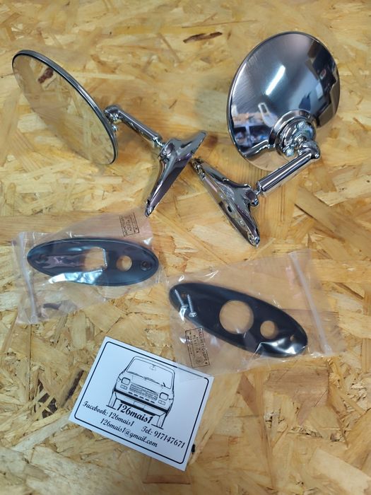 2 Espelhos cromados Opel Fiat Datsun