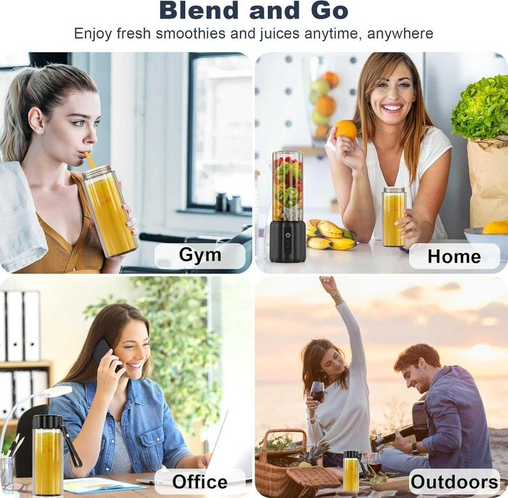 Blender przenośny 500ml USB-C 6 ostrzy koktajle smoothie COKUNST