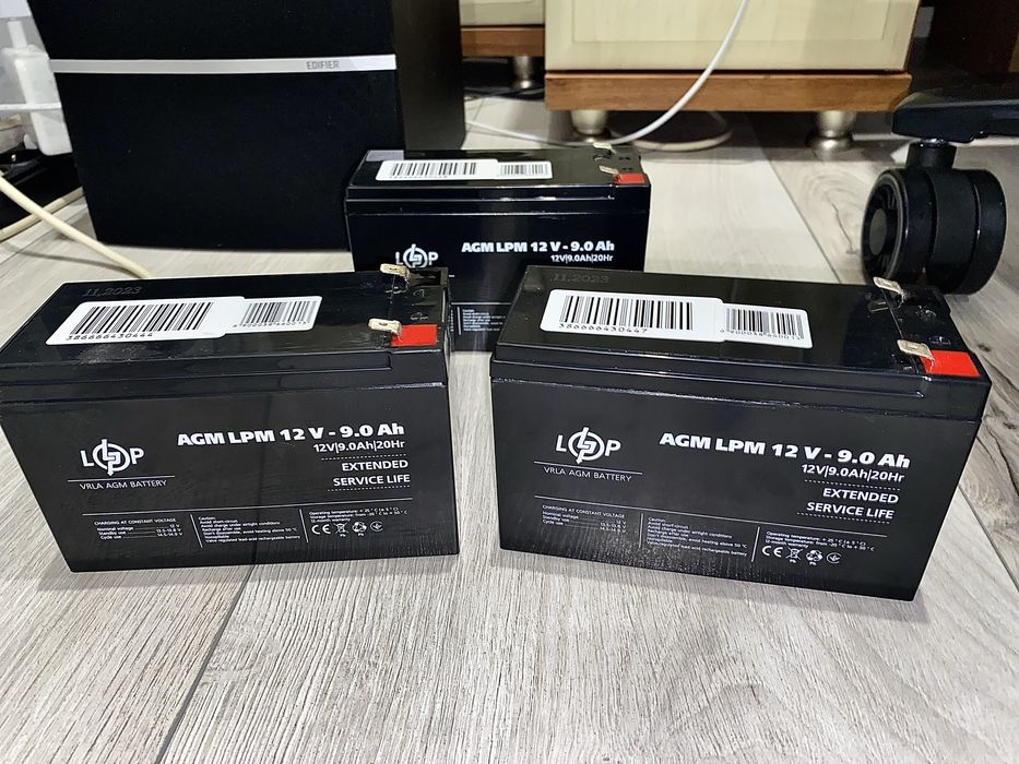 Акумуляторні батареї , Акумулятор AGM LPM 12V - 9 Ahз